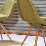 Suite of 4 chairs by Miroslav Navratil Wood resin and fabric Year 60