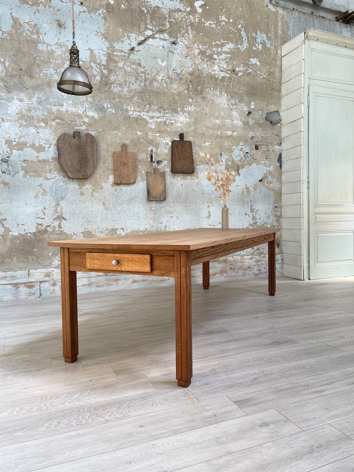 Solid oak dining table