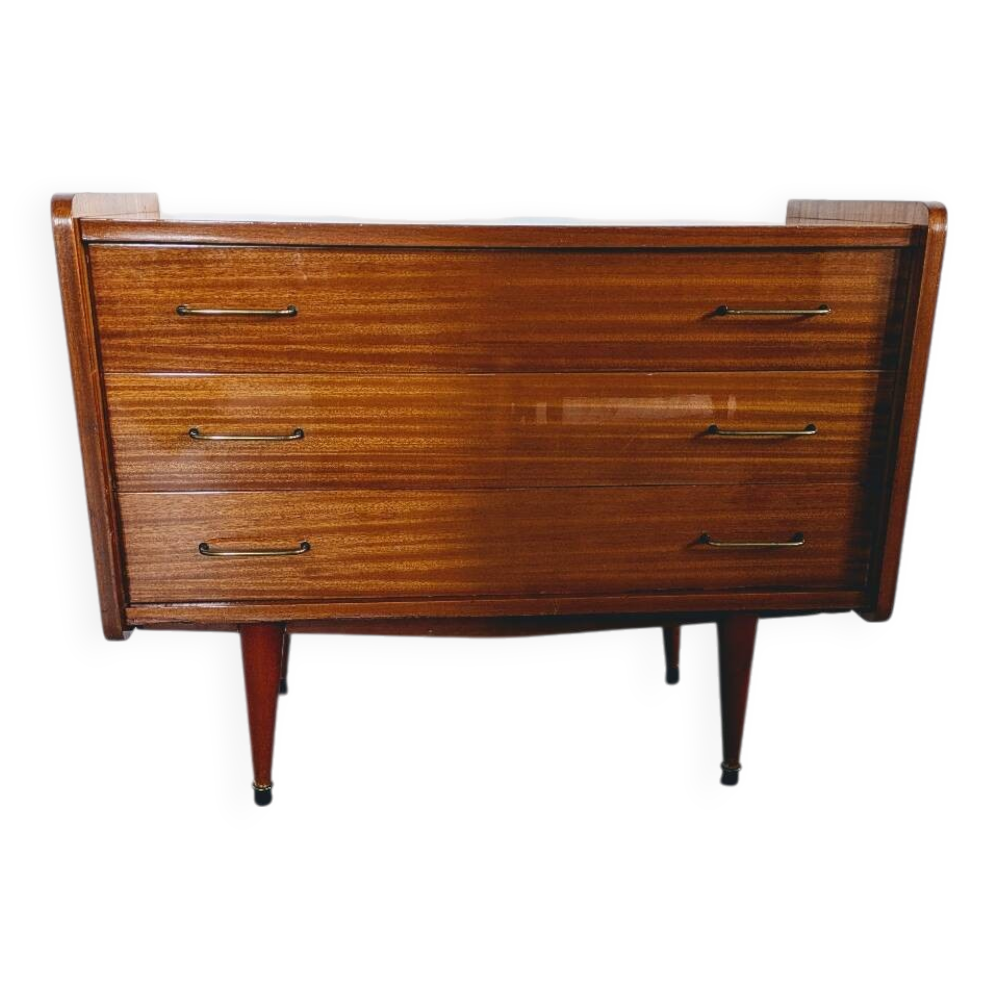 Vintage wooden chest of drawers in Scandinavian style