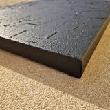Minimalist black monochrome abstract painting table