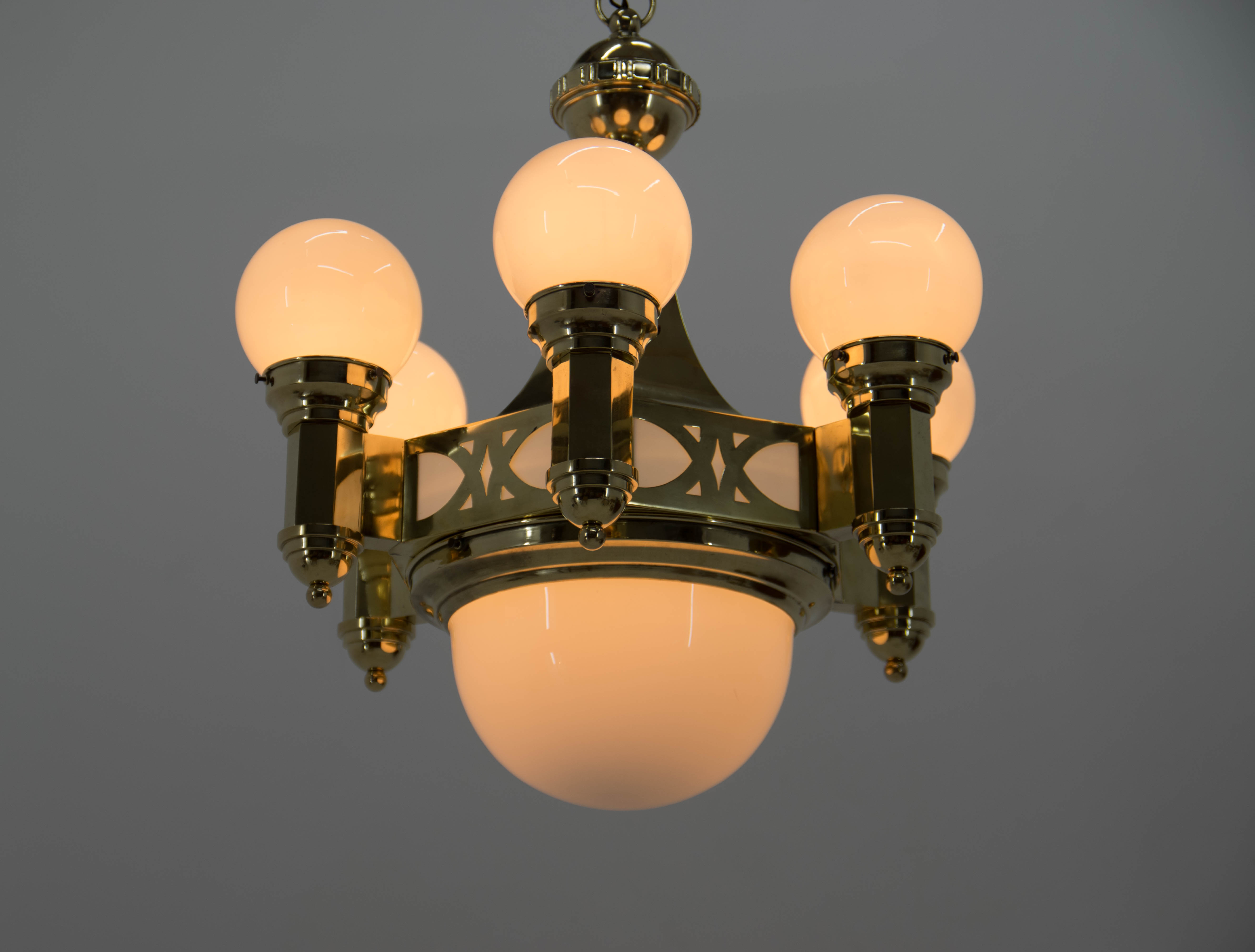 Rare Art Nouveau Chandelier by Emil Kralik, 1920s