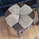 Paire de tabourets bas - bois et paille vintage