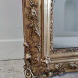 Rectangular golden mirror moldings plant motifs nineteenth H: 130cm