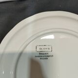 lot of 5 old Digoin Sarreguemines Clovis dessert plates gray floral decor