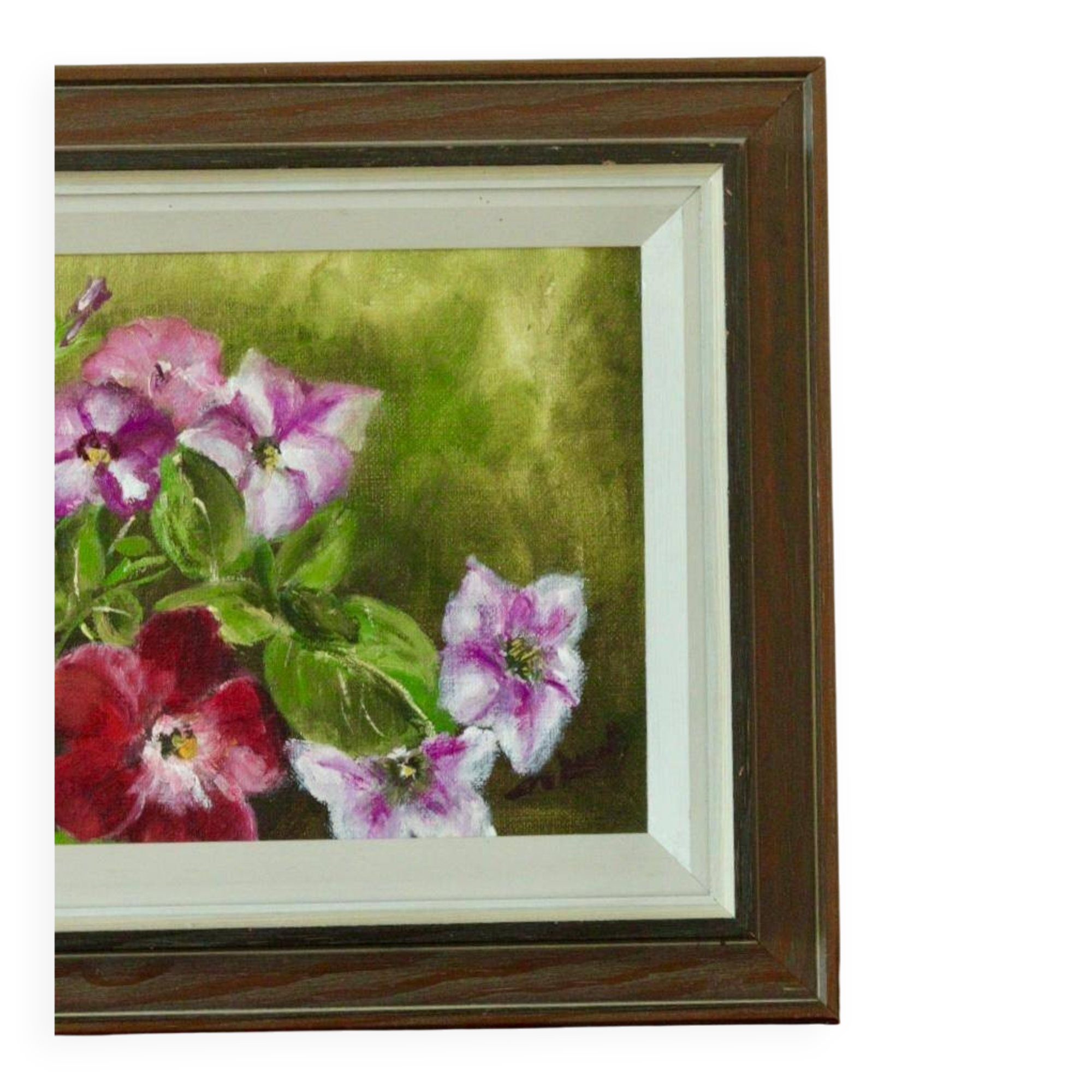 Framed oil on canvas "Flowers", Sweden mid 20th century