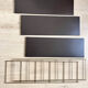 Gold and brown String wall shelves