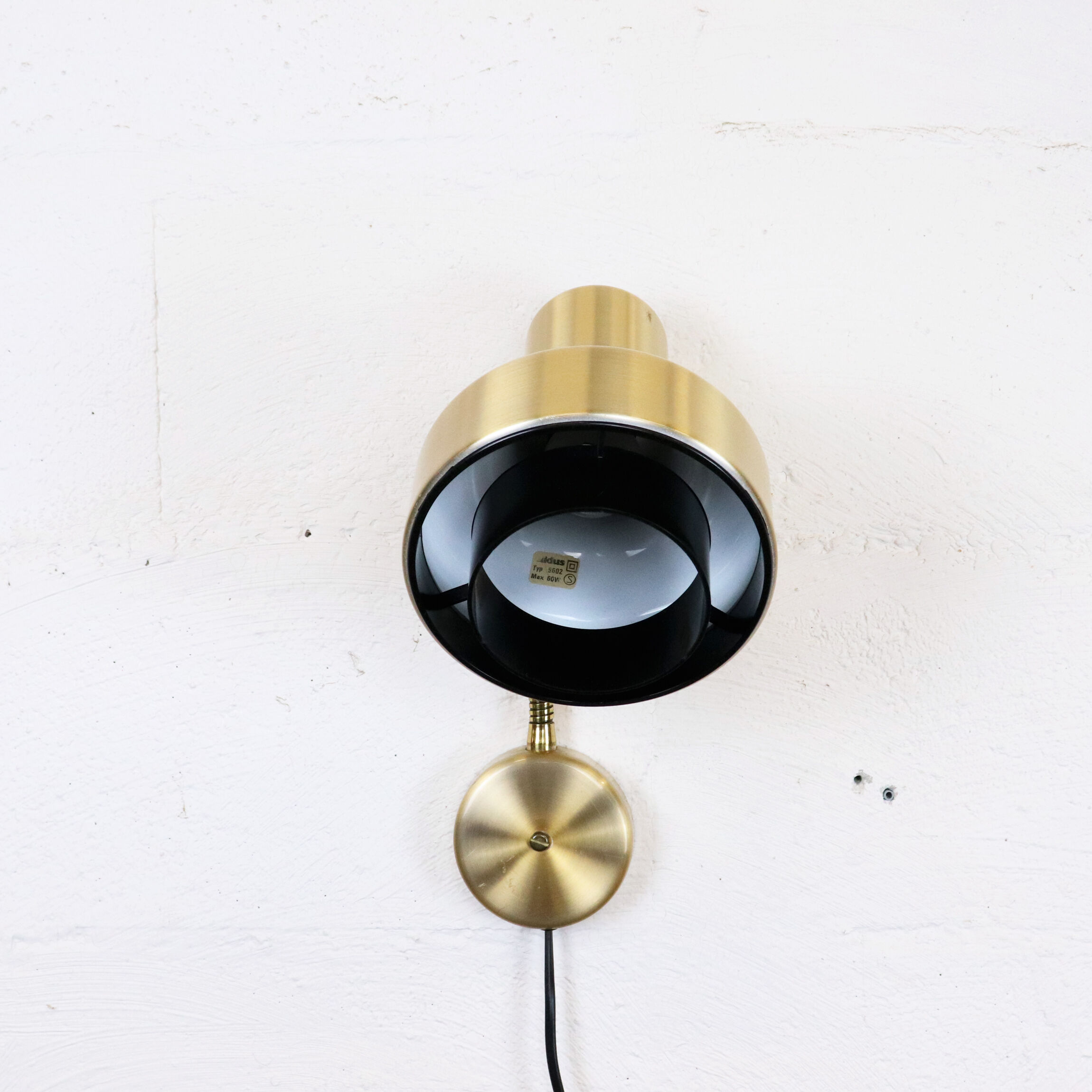 Articulated metal wall lamp, Elidus, Sweden, 1960