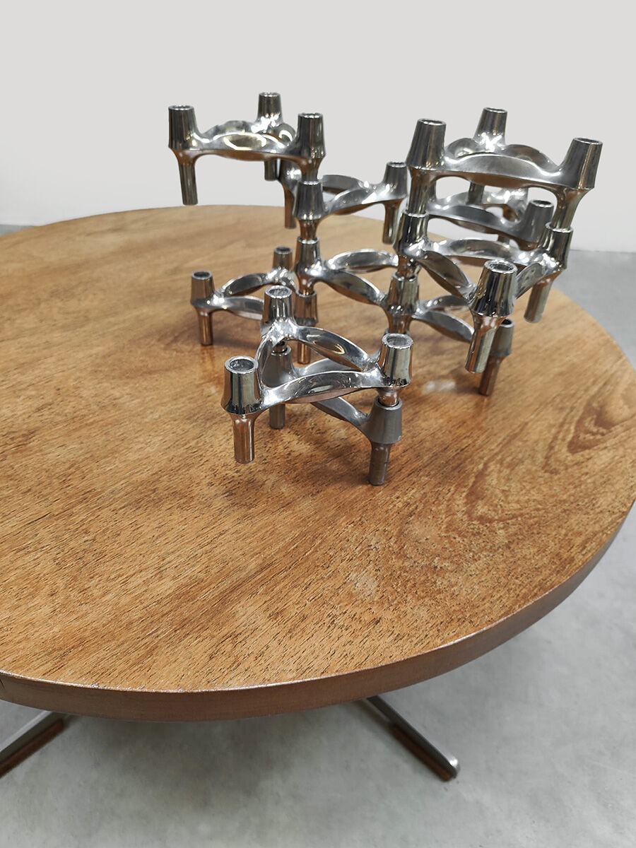 Vintage Dutch design round coffee table side table