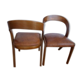 Chaises vintage assise cuir