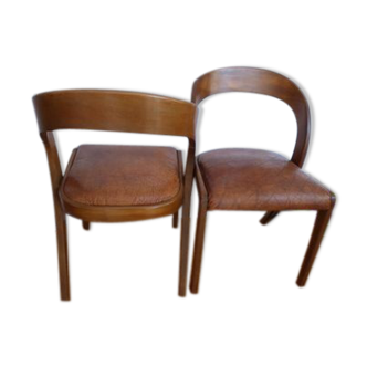 Sitting vintage leather chairs