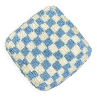Pouf marocain à carreaux | Bleu