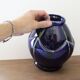 Art Deco vase in midnight blue glazed ceramic