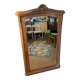 Grand miroir ancien bois patiné et dorure glace biseautée