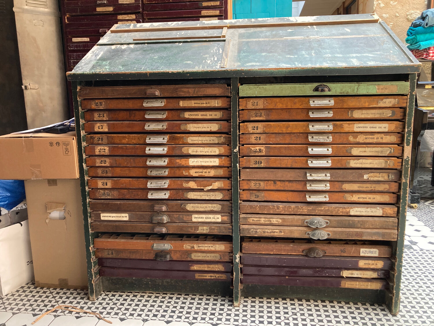 Meuble imprimerie ancien