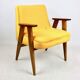 Fauteuil vintage Chierowski 366, 1970, velours jaune or