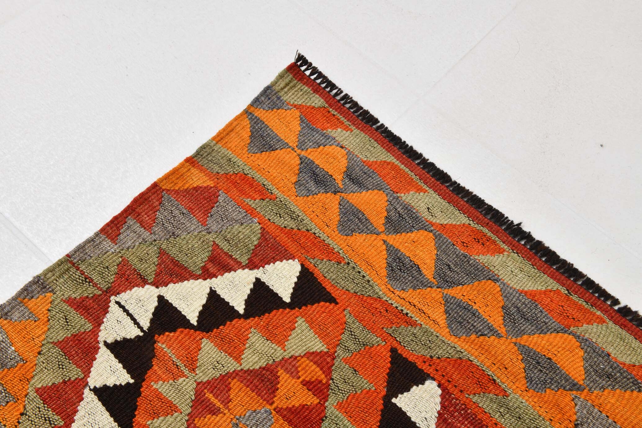 5x10 Red & Orange Tribal Handmade Kilim Rug, 165x317Cm