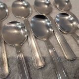 12 silver-plated metal ice scoops, Art Deco style, silversmith SOH