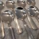 12 silver-plated metal ice scoops, Art Deco style, silversmith SOH