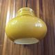 Old Yellow Opaline Pendant Light White Interior 1970s Vintage #A380