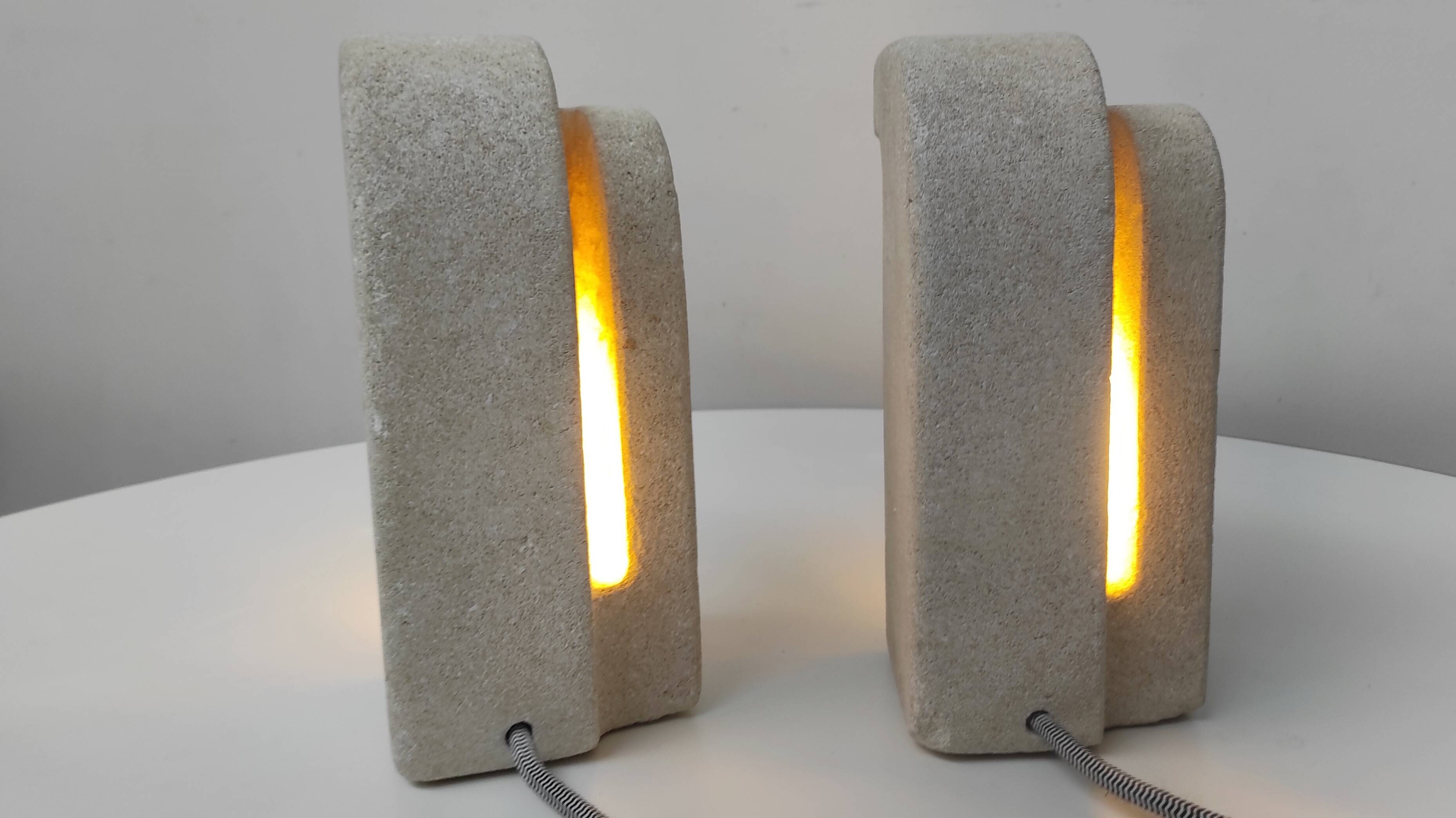 Pair of stone lamps. Albert Tormos 1970