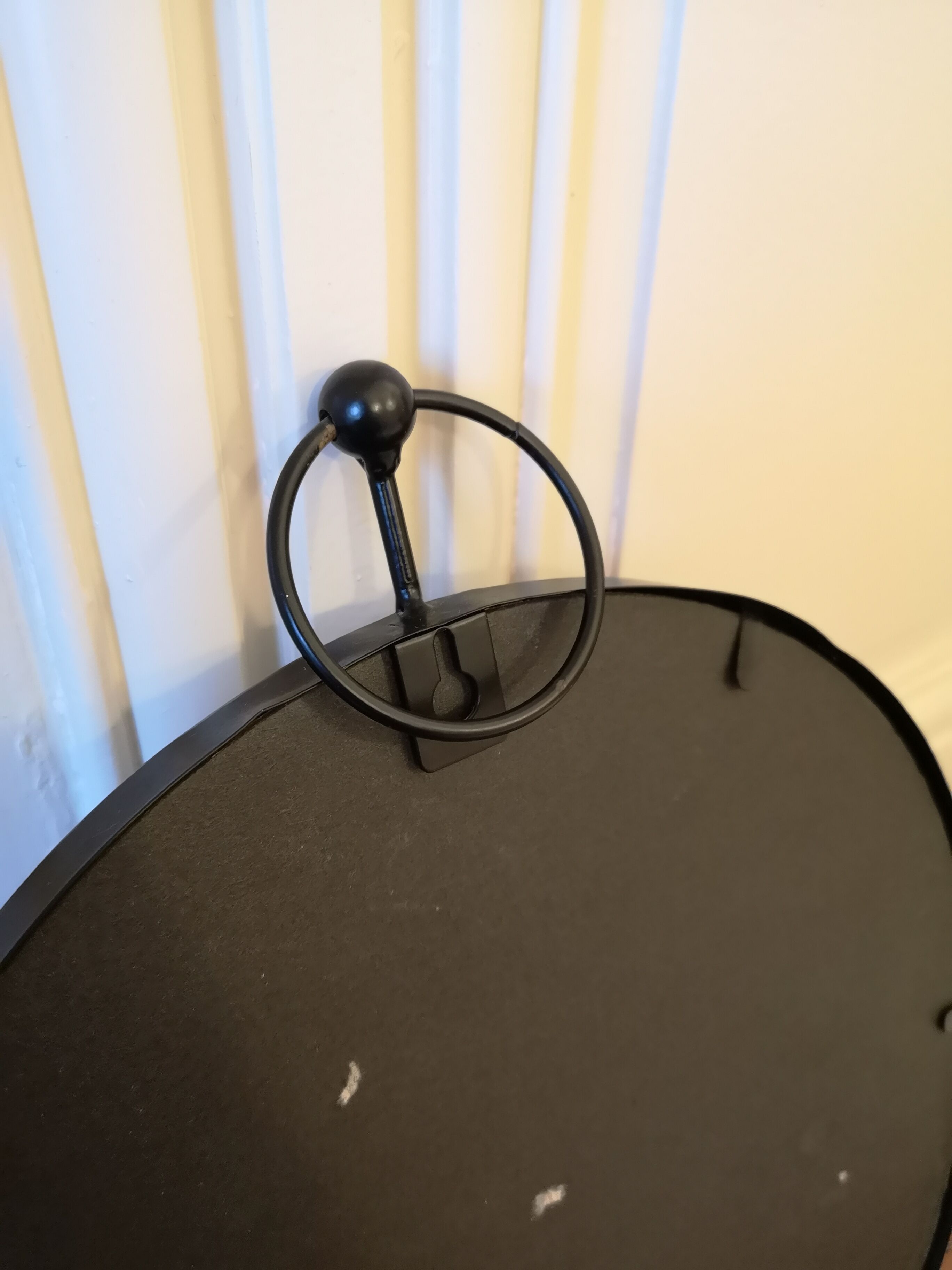 Round industrial style mirror to hang