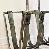 Vintage Brutalist Steel Magazine Rack