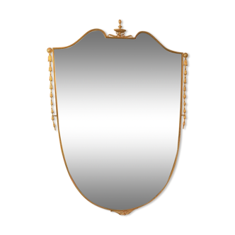 Shield italian mirror with coronet detail