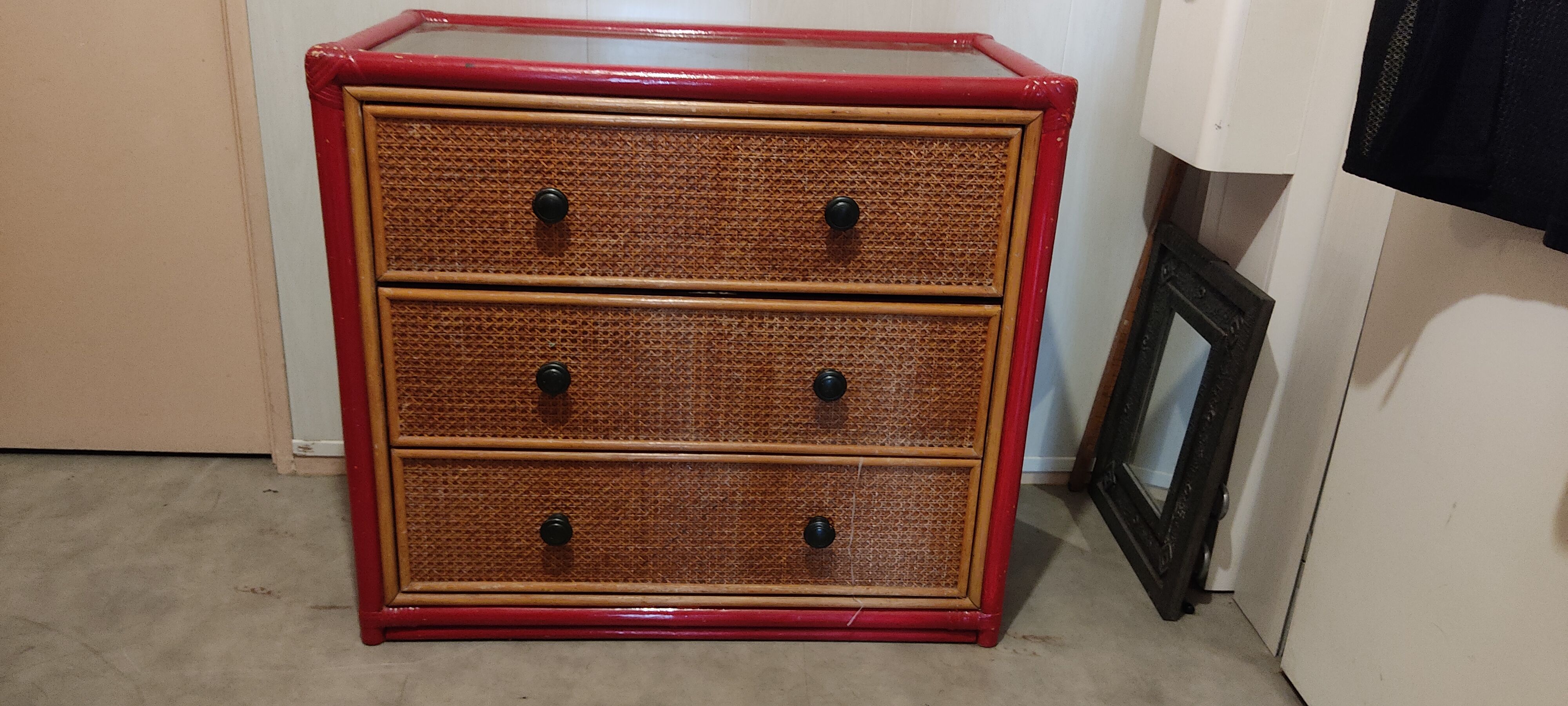 Rattan chest of drawers 3 drawers