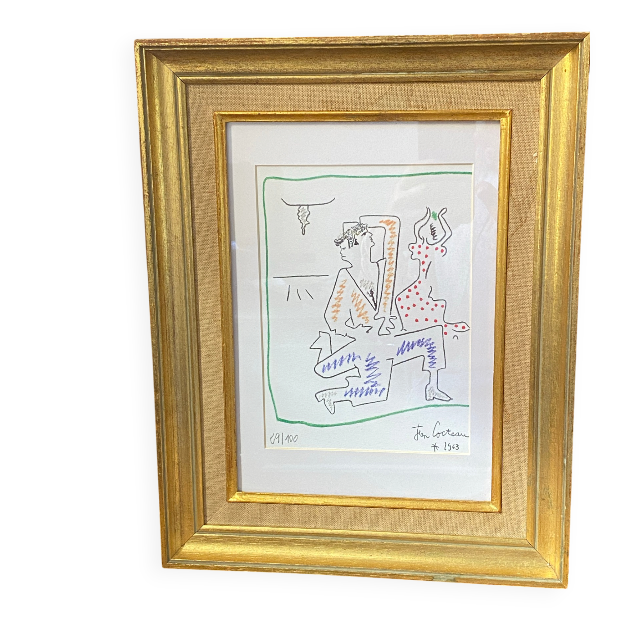 Lithograph "Flamenco Dancers" Jean Cocteau
