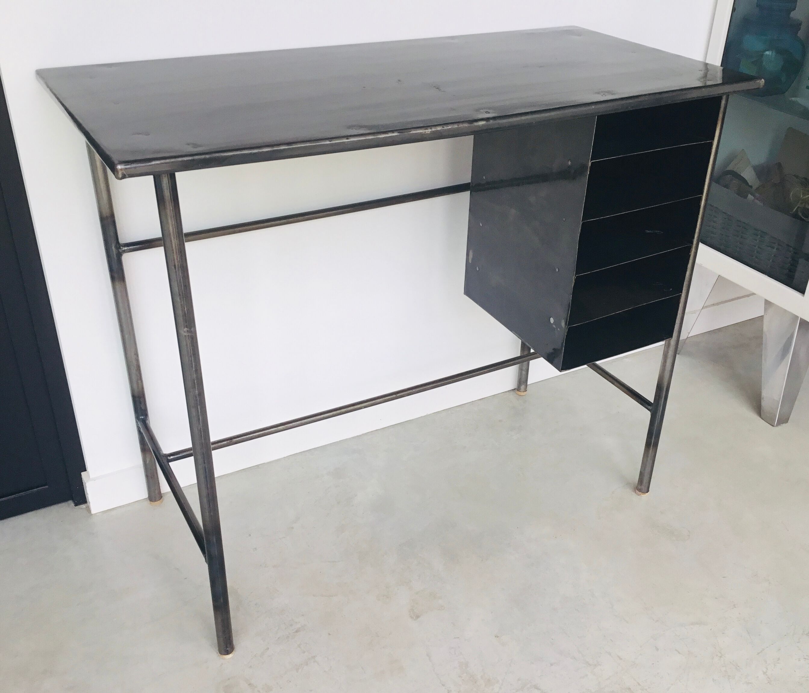 Riveted industrial office with storage box - 1950