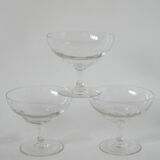 set of 4 engraved crystal champagne glasses 1950 8.5 x 10 cm