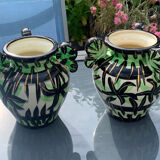 Paire de vases Vallauris décor main 561 signés