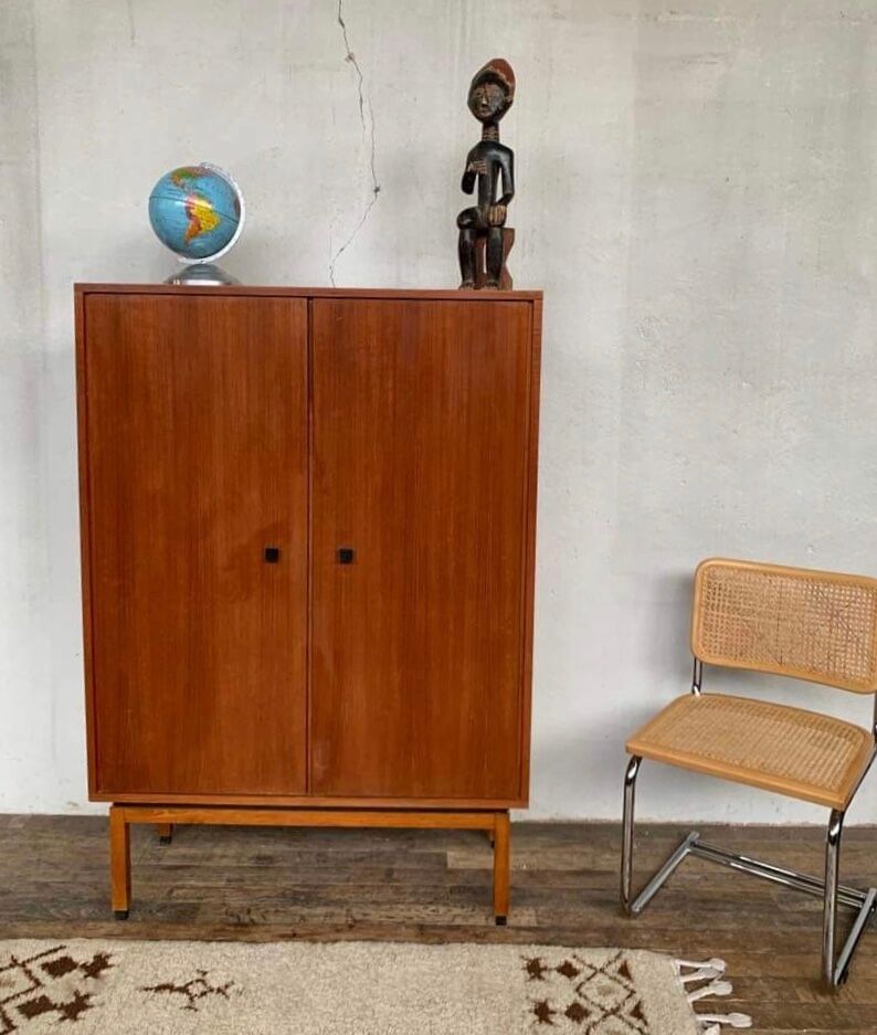 Vintage Scandinavian Teak Wardrobe with 2 doors