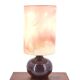 Purple ceramic lamp, silk lampshade, 70s
