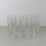 Set of 8 transparent glass water glasses