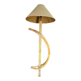 Lampe de table en bambou et en pierre de style mid-century moderne italien – Environ années 1960-1970 A