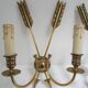 Paire appliques flèches croisées bronze Lucien Gau
