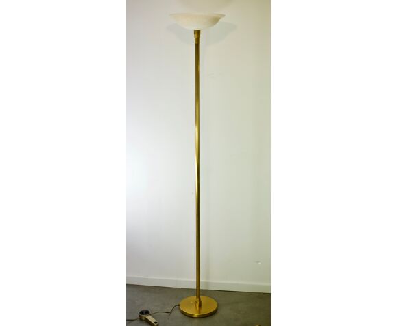 Floor Lamp Gianfranco Frattini Metal Gold And Alabaster Relco Milano Selency Floor Lamp Gianfranco Frattini Metal, Alabaster Torchiere Floor Lamp