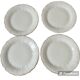 Set of 4 white porcelain dessert plates