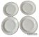 Set of 4 white porcelain dessert plates