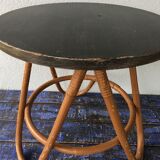 Gueridon, vintage two-coloured rattan coffee table