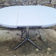 Round table and white formica chairs, vintage, 70s