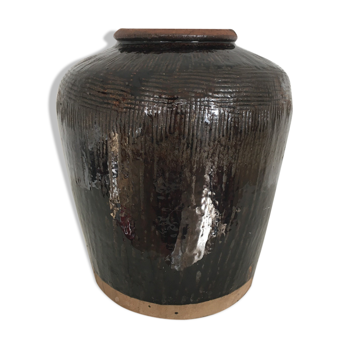 Asian jar in enamelled sandstone