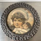 Metal cast iron picture frame
