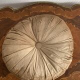 Coussin velours rond lamé or