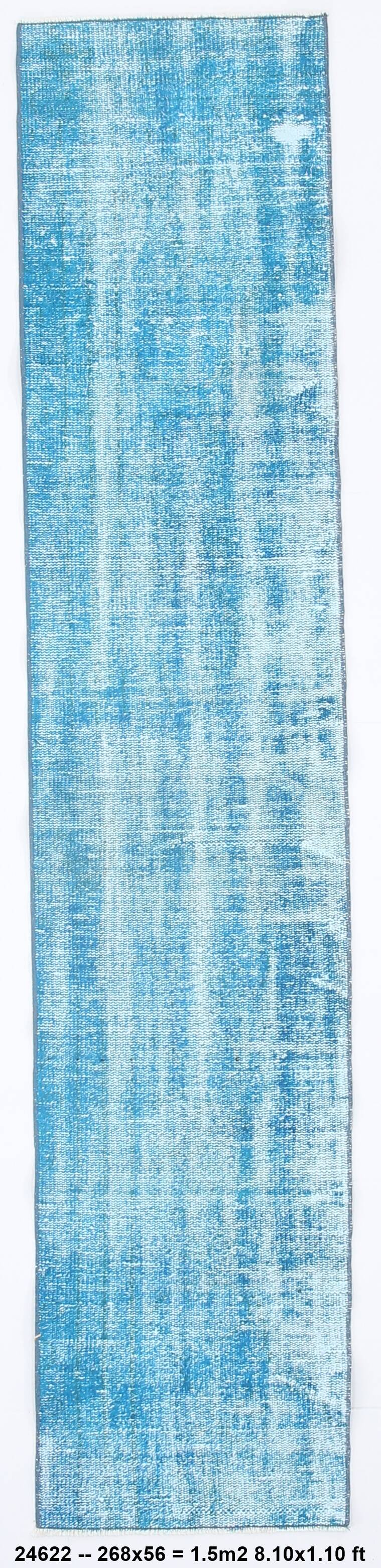 Tapis de cuisine bleu vintage, tapis couloir, 56x268 cm