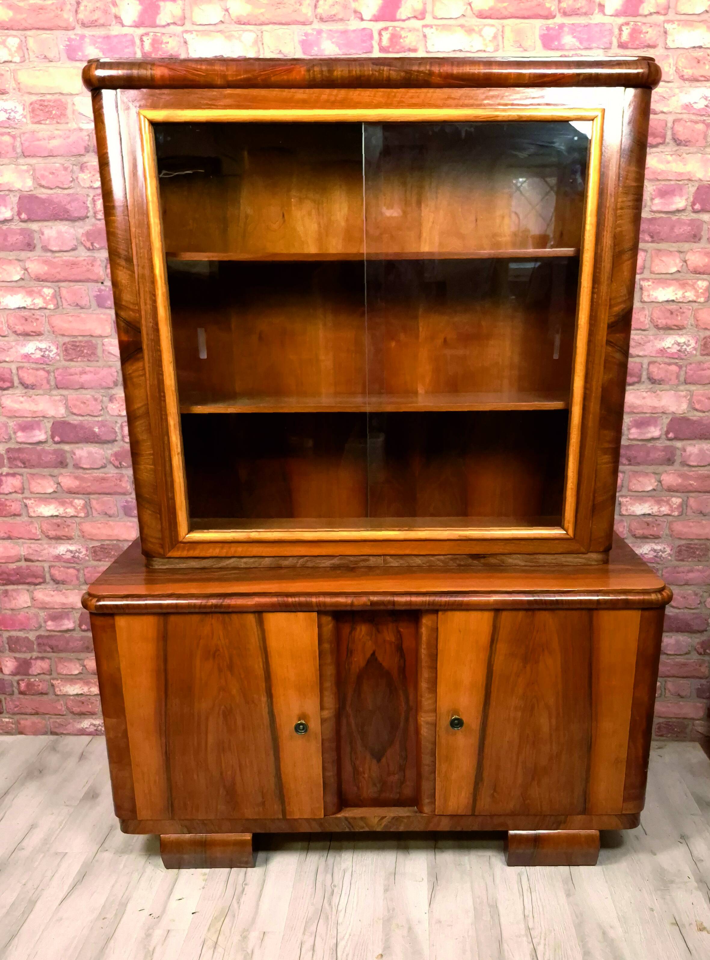 Renovated art deco display cabinet - credenz, 1930s