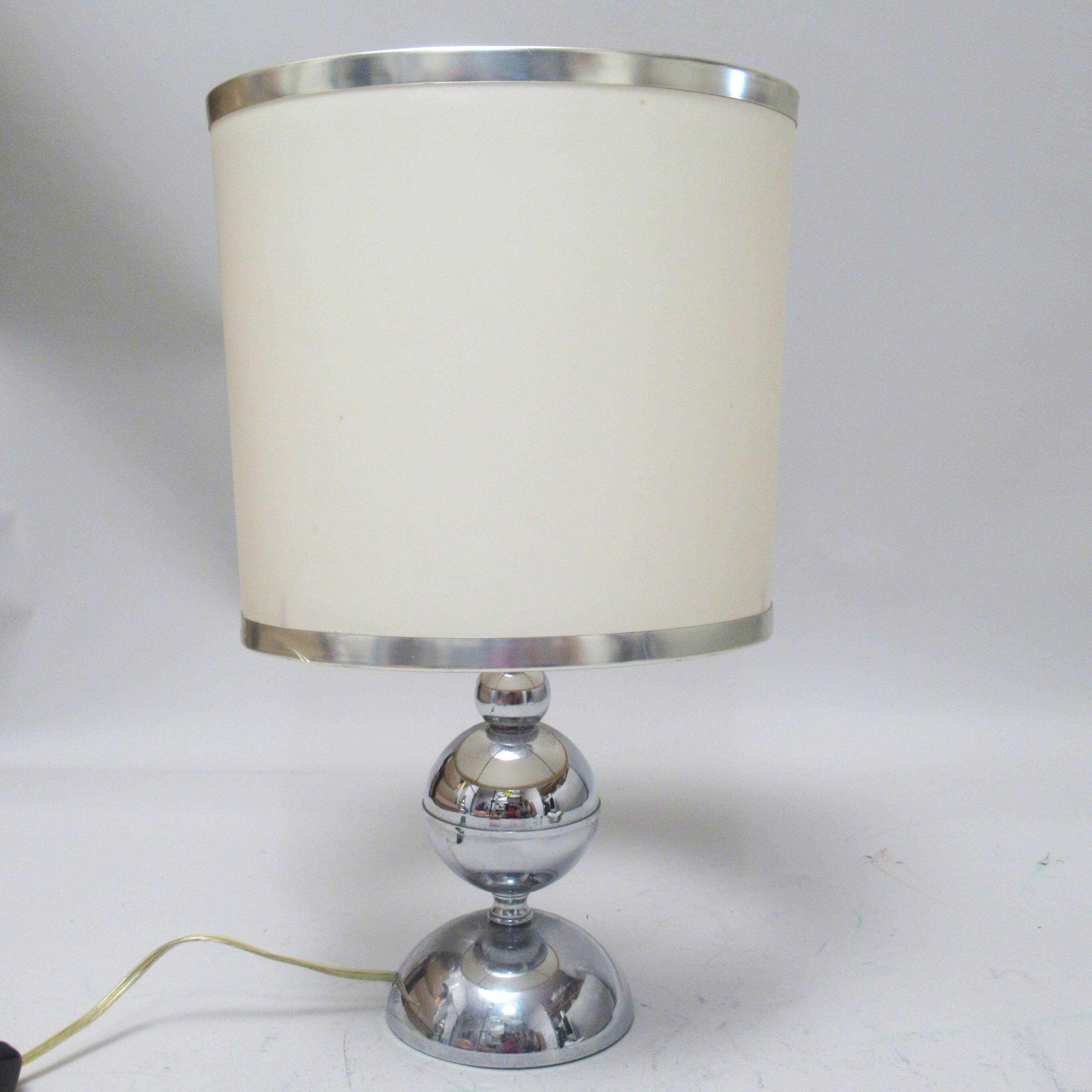 Lampe abat-jour chromé années 70