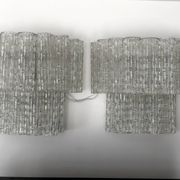 Mid-century Italian Clear Murano glass sconces. Set of two