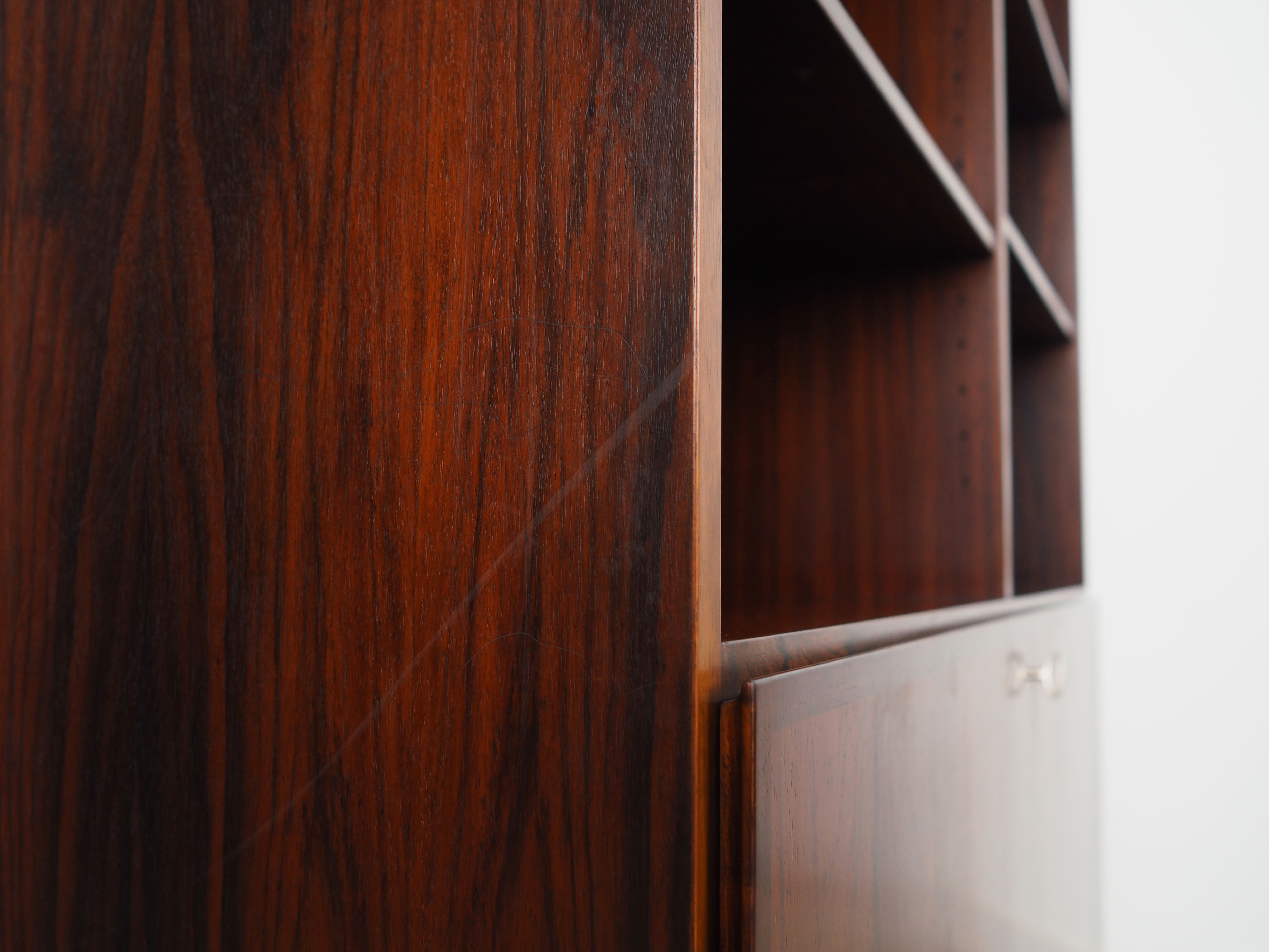 Rosewood bookcase, danish design, 1960s, manufactured by omann jun